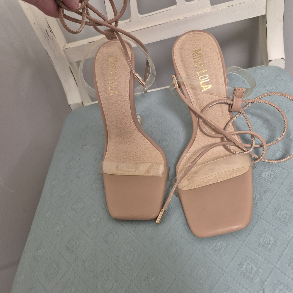 Miss Lola Tan Strappy Sandals